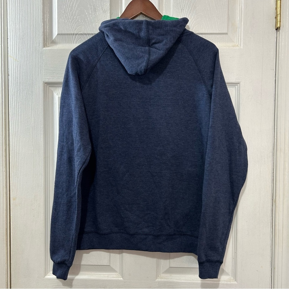 Notre Dame Women's Hoodie Sweatshirt Colosseum Brand Embroidered Navy Green Sz L - Picture 2 of 7